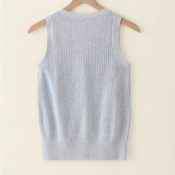 Garnet Hill Helena Linen & Cotton Tank Sweater - Picture 2 of 5